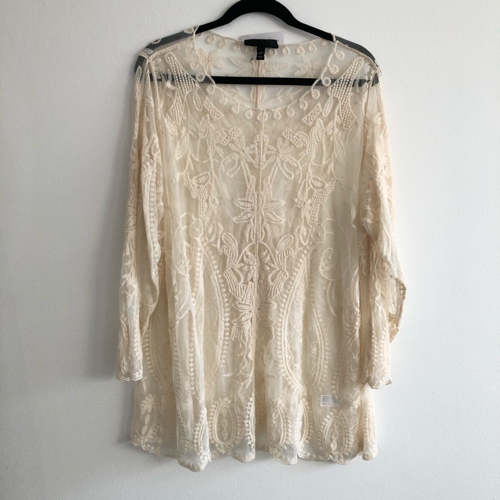 Lane Bryant Cream Lace Tunic
